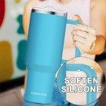 Greatyos 40 oz Insulated Tumbler with Handle and Straw