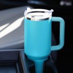 Greatyos 40 oz Insulated Tumbler with Handle and Straw