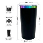 FunTrans 20 oz Insulated Travel Tumbler - Black