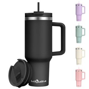40oz Insulated Tumbler with Handle and Straw