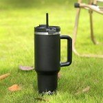 40oz Insulated Tumbler with Handle and Straw