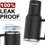 Greatyos 40oz Insulated Tumbler with Handle & Straw