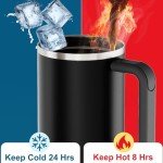 Greatyos 40oz Insulated Tumbler with Handle & Straw