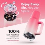 Misty Pink 40 oz Stainless Steel Tumbler with Straw
