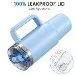 30 oz Insulated Tumbler with Handle and Straw