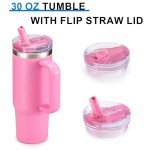 30 oz Insulated Tumbler with Handle and Straw