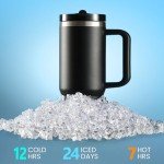 30 oz Insulated Tumbler with Handle and Straw