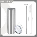 12 Pack 20oz Stainless Steel Skinny Tumblers