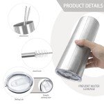 12 Pack 20oz Stainless Steel Skinny Tumblers