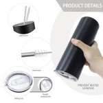 12 Pack Black Stainless Steel Skinny Tumblers