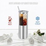 12 Pack 20oz Stainless Steel Skinny Tumblers