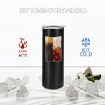 12 Pack Black Stainless Steel Skinny Tumblers