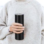 12 Pack Black Stainless Steel Skinny Tumblers