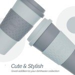Set of 2 Insulated Travel Tumblers, Aqua/Gray
