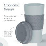 Set of 2 Insulated Travel Tumblers, Aqua/Gray
