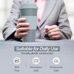 Set of 2 Insulated Travel Tumblers, Aqua/Gray