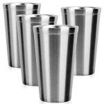 Beasea 16 oz Stainless Steel Tumblers, 4-Pack