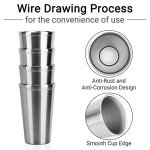 Beasea 16 oz Stainless Steel Tumblers, 4-Pack