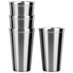 Beasea 16 oz Stainless Steel Tumblers, 4-Pack
