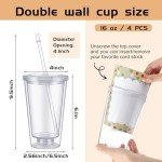 Customizable 16 oz Double Wall Acrylic Tumblers
