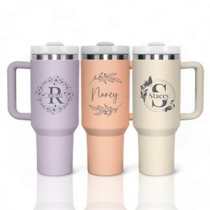 Personalized 40 Oz Stainless Steel Tumblers with Straw