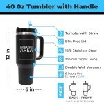 Personalized 40 Oz Stainless Steel Tumblers with Straw