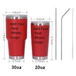 Personalized Stainless Steel Tumbler with Photo & Text