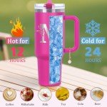 Personalized 40 oz Monogrammed Tumbler with Handle