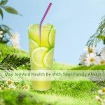 16-Pack Rainbow Metal Straws with Cleaning Brush