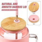 50 oz Glass Tumbler with Straw and Sleeve - Pink