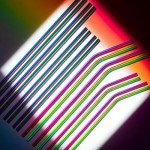 16-Pack Rainbow Metal Straws with Cleaning Brush