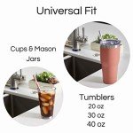 Bright 5-Pack Easy Clean Reusable Tumblers Straws