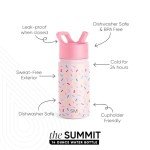 Kids Summit Insulated Water Bottle with Straw - Confetti