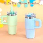 Kids' 14 Oz Insulated Flip Straw Tumbler - Green