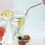 Set of 4 Reusable Stainless Steel Straws 8.5