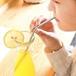 Set of 4 Reusable Stainless Steel Straws 8.5