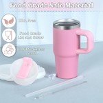 Kids' Pink Stainless Steel Tumbler with Handle