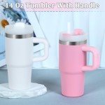 Kids' Pink Stainless Steel Tumbler with Handle