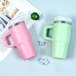 Kids' Pink Stainless Steel Tumbler with Handle