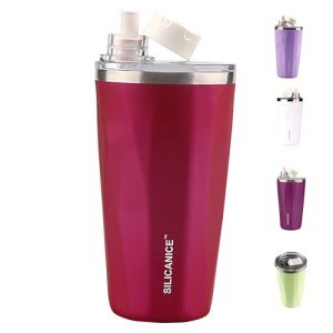 Leak-Proof 20 oz Red Insulated Tumbler with Straw