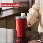 Leak-Proof 20 oz Red Insulated Tumbler with Straw
