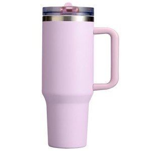 40 oz Lavender Purple Tumbler with Handle and Straw
