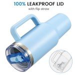 40 oz Lavender Purple Tumbler with Handle and Straw