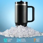 40 oz Lavender Purple Tumbler with Handle and Straw