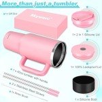 40 oz Insulated Tumbler with Handle & Straw