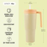 40 oz Insulated Tumbler with Handle & Straw