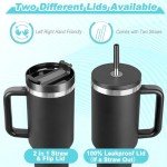 40 oz Insulated Tumbler with Handle & Straw