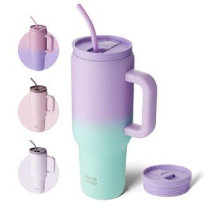 40 oz Stainless Steel Tumbler with Handle & Straw