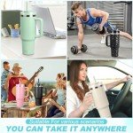 40 oz Insulated Tumbler with Handle & Straw