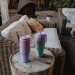 40 oz Stainless Steel Tumbler with Handle & Straw